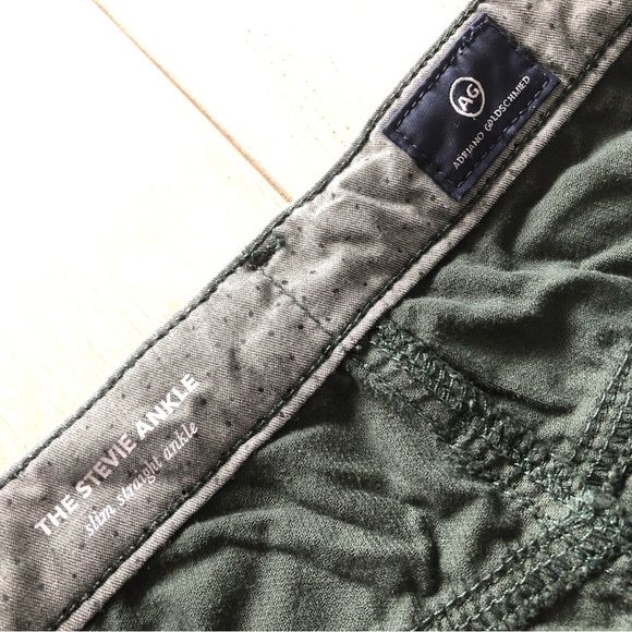 Adriano Goldschmied The Stevie Ankle Corduroy Pants Slim Straight in Dark Green - Picture 9 of 13